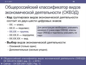 ОКВЭД и вид деятельности