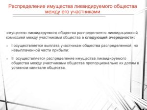 Распределение имущества при ликвидации организации