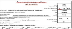 По какой форме составить промежуточный ликвидационный баланс