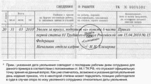 Увольнение за прогул