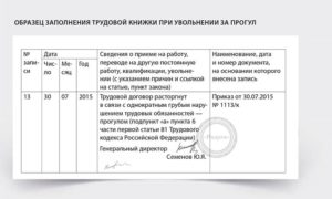 Увольнение за прогул
