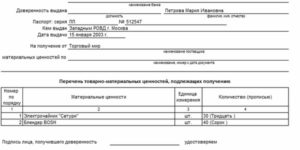 Порядок заполнения доверенности по форме М-2