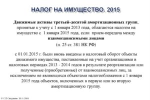 Налог на имущество при реорганизации компании