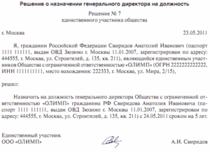 Учредитель и генеральный директор в одном лице и подтверждающие документы