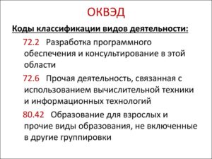 ОКВЭД и вид деятельности