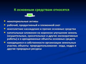 Какое имущество можно отнести к основным средствам?