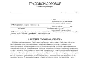 Образец трудового договора с работником 2016 год РФ