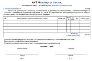 Кто должен предоставлять акт выполненных работ и услуг