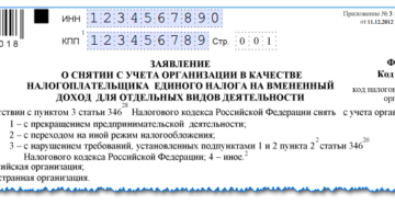 Снятие с учета всех торговых точек ЕНВД из-за ошибки в заявлении
