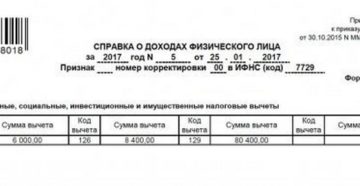Код вычета 126 в справке 2-НДФЛ