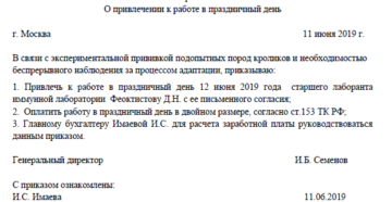 Оформление и оплата работы в выходные и праздники в 2019 году Оформление и оплата работы в выходные и праздники в 2019 году