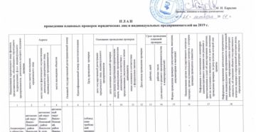 План проверок юридических лиц на 2019 год