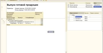 Отчет о выработке готовой продукции