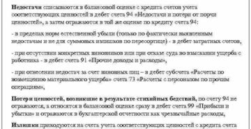 Отражение в бухгалтерском учете и налогообложении порчу и недостачу готовой продукции