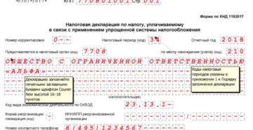 Декларация по УСН за 2018 год для ООО в 2019 году