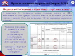 Порядок заполнения формы РСВ-1