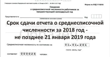 Срок сдачи отчета о среднесписочной численности за 2018 год в 2019 году