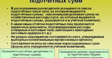 Порядок выдачи подотчетных сумм