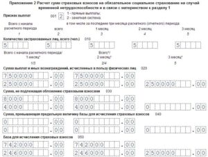 Расчет по страховым взносам, заполнение подразделов