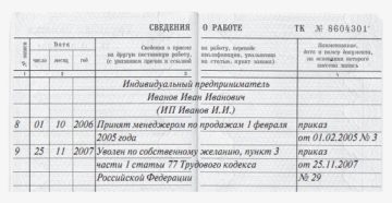 В трудовой книжке ИП нужно прописывать полностью?