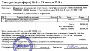 Когда счет является договором?